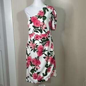 Chelsea28 One Shoulder Tropical Flowers Dress Size M